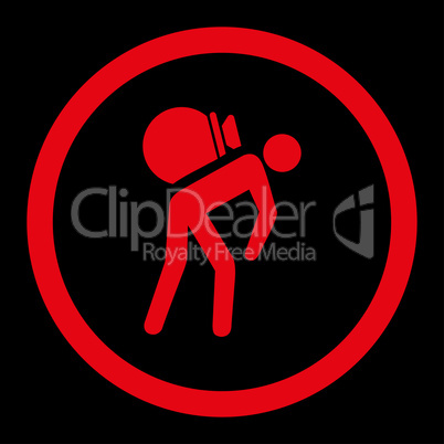 Porter flat red color rounded glyph icon