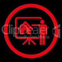 Realtor flat red color rounded glyph icon