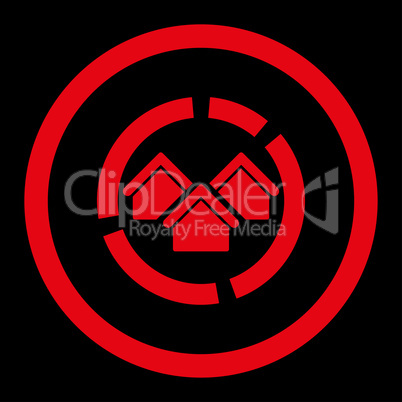 Realty diagram flat red color rounded glyph icon