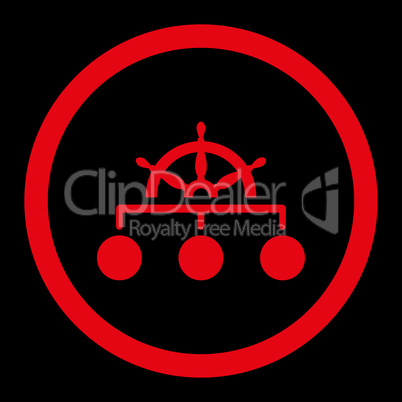Rule flat red color rounded glyph icon