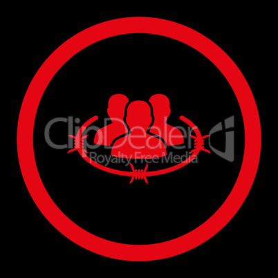 Strict management flat red color rounded glyph icon