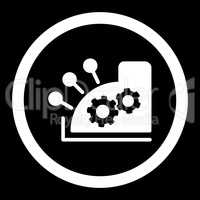 Cash register flat white color rounded glyph icon