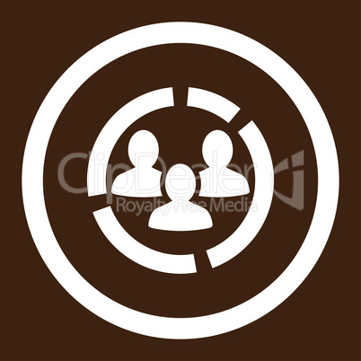 Demography diagram flat white color rounded glyph icon