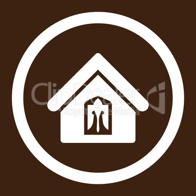 Home flat white color rounded glyph icon