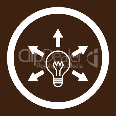 Idea flat white color rounded glyph icon