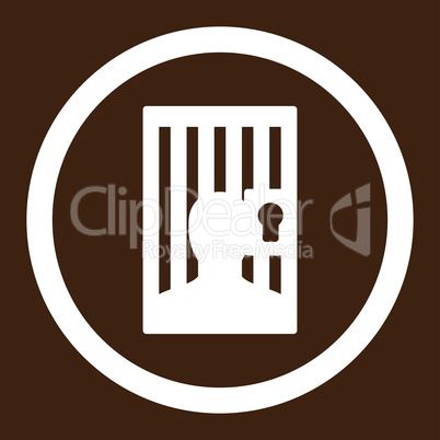 Prison flat white color rounded glyph icon