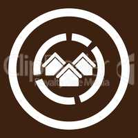 Realty diagram flat white color rounded glyph icon