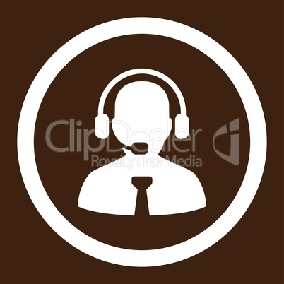 Support chat flat white color rounded glyph icon