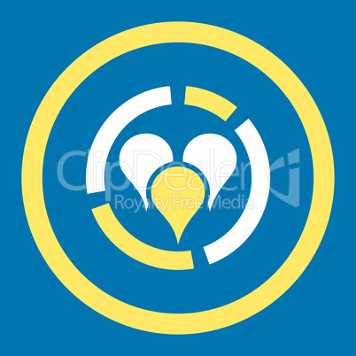 Geo diagram flat yellow and white colors rounded glyph icon
