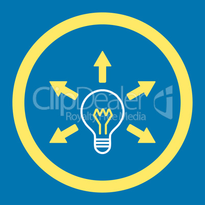 Idea flat yellow and white colors rounded glyph icon