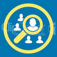 Marketing flat yellow and white colors rounded glyph icon