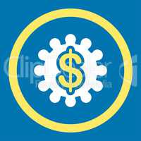 Payment options flat yellow and white colors rounded glyph icon