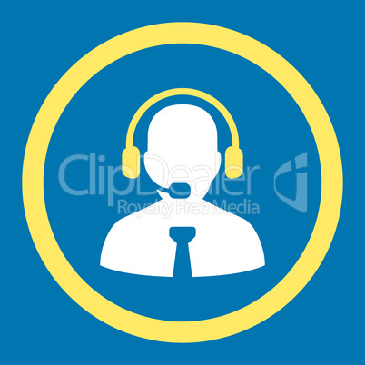 Support chat flat yellow and white colors rounded glyph icon