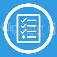 Checklist flat white color rounded glyph icon