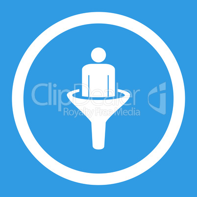 Sales funnel flat white color rounded glyph icon