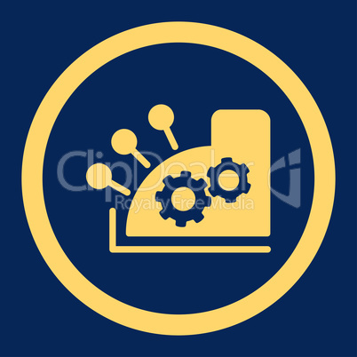 Cash register flat yellow color rounded glyph icon