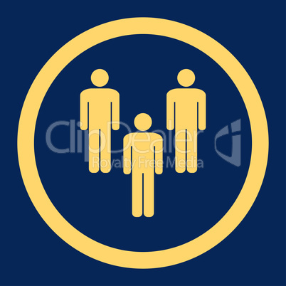 Community flat yellow color rounded glyph icon