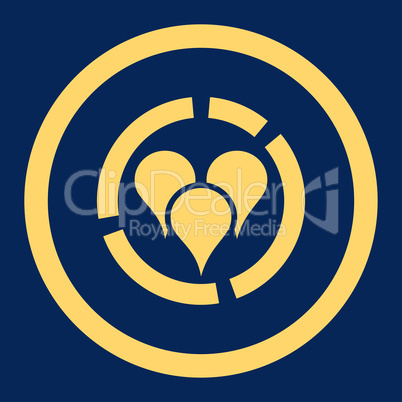 Geo diagram flat yellow color rounded glyph icon