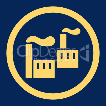 Industry flat yellow color rounded glyph icon