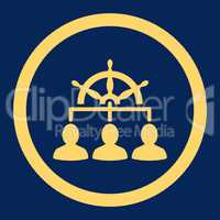 Management flat yellow color rounded glyph icon