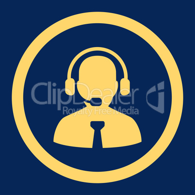 Support chat flat yellow color rounded glyph icon