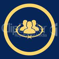 Strict management flat yellow color rounded glyph icon