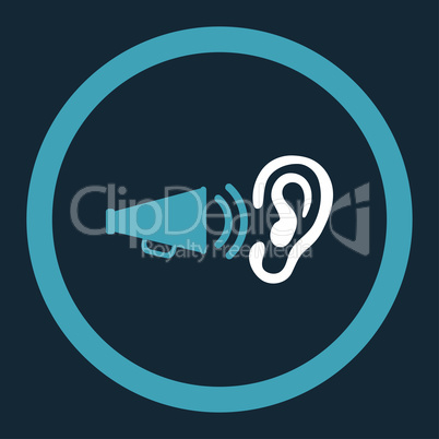Advertisement flat blue and white colors rounded glyph icon
