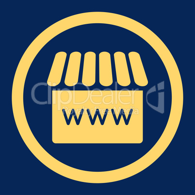 Webstore flat yellow color rounded glyph icon