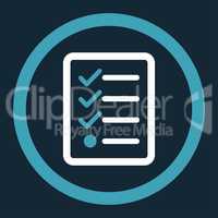 Checklist flat blue and white colors rounded glyph icon