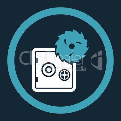 Hacking theft flat blue and white colors rounded glyph icon