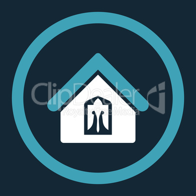 Home flat blue and white colors rounded glyph icon