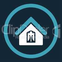 Home flat blue and white colors rounded glyph icon