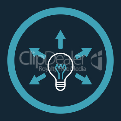 Idea flat blue and white colors rounded glyph icon