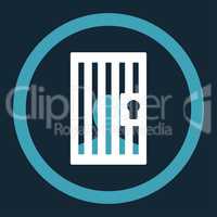 Prison flat blue and white colors rounded glyph icon