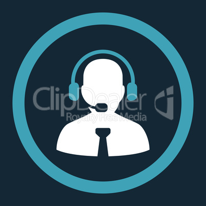 Support chat flat blue and white colors rounded glyph icon