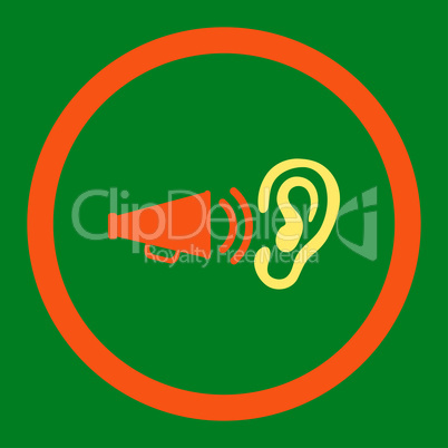 Advertisement flat orange and yellow colors rounded glyph icon