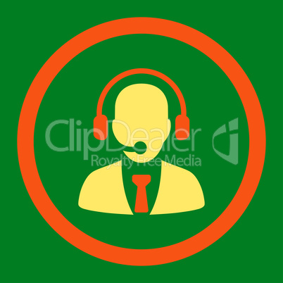 Call center flat orange and yellow colors rounded glyph icon