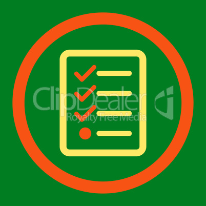 Checklist flat orange and yellow colors rounded glyph icon