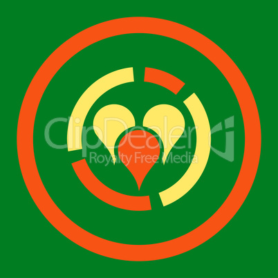 Geo diagram flat orange and yellow colors rounded glyph icon