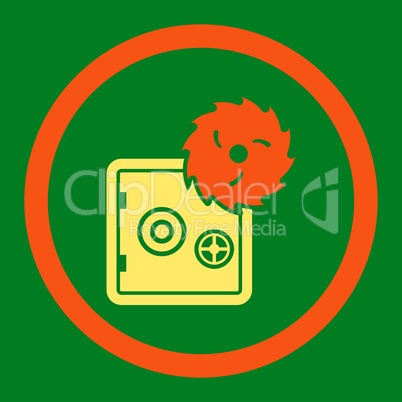 Hacking theft flat orange and yellow colors rounded glyph icon