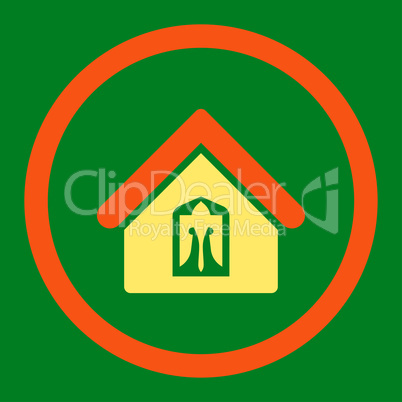 Home flat orange and yellow colors rounded glyph icon