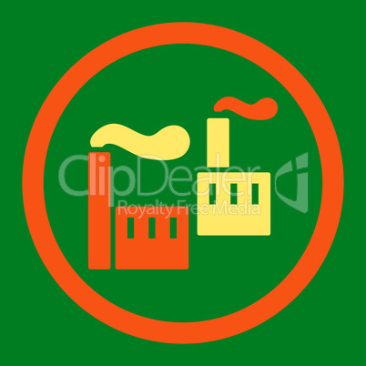 Industry flat orange and yellow colors rounded glyph icon