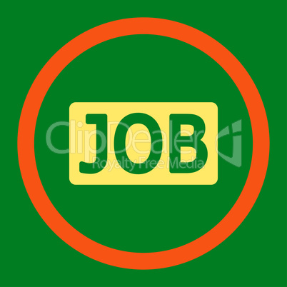Job flat orange and yellow colors rounded glyph icon