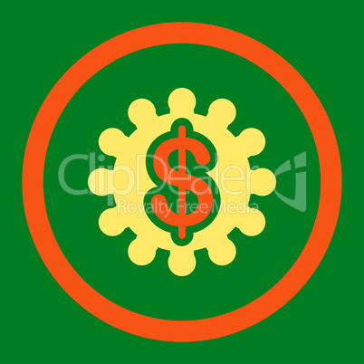 Payment options flat orange and yellow colors rounded glyph icon