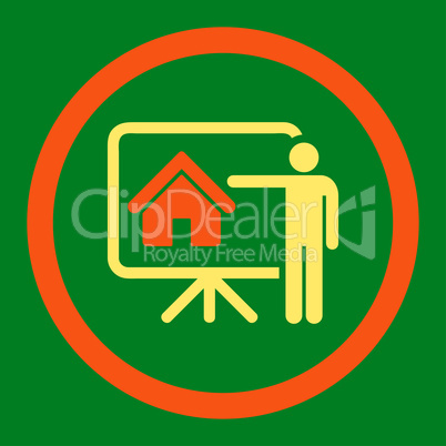 Realtor flat orange and yellow colors rounded glyph icon