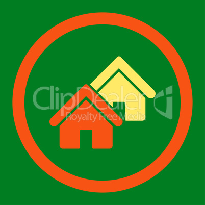 Realty flat orange and yellow colors rounded glyph icon