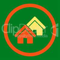 Realty flat orange and yellow colors rounded glyph icon