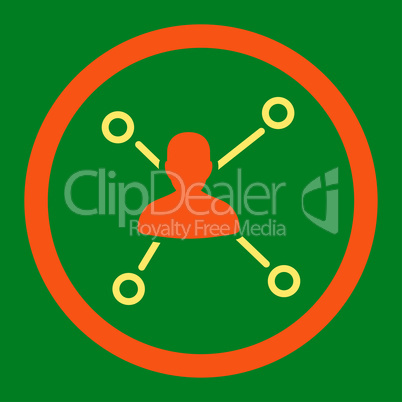 Relations flat orange and yellow colors rounded glyph icon