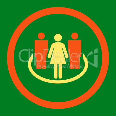 Society flat orange and yellow colors rounded glyph icon