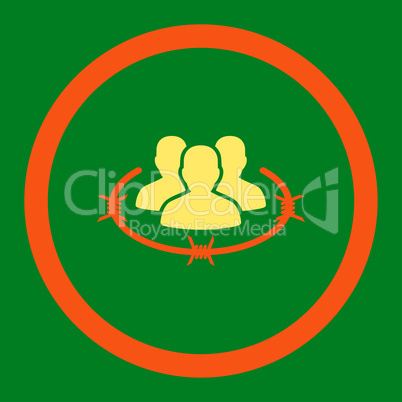 Strict management flat orange and yellow colors rounded glyph icon